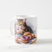 Café Mug avec chat et beignets - Café & A Donut (Devant gauche)