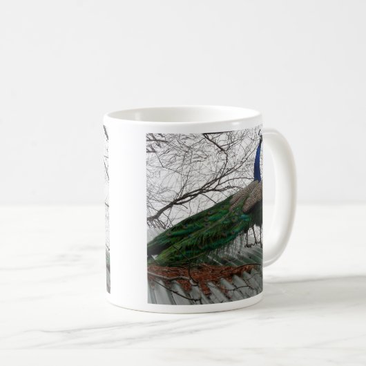 CAFÉ MUG AVEC PEACOCK IMAGE (Devant droit)