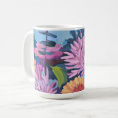 Café Mug avec peinture florale vibrante (Devant gauche)