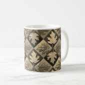 Café Mug avec Sepia Maple leaf Design (Devant droit)