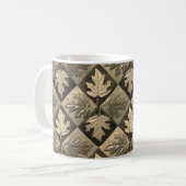 Café Mug avec Sepia Maple leaf Design (Devant gauche)