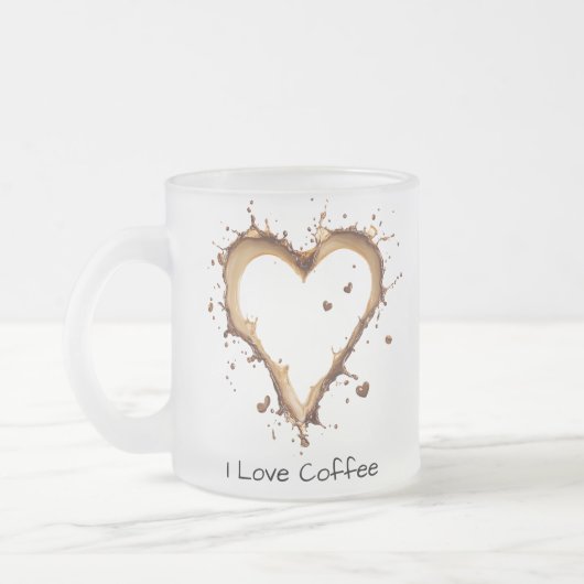 Café Mug, Coeur Conception Café, I Love Coffee Mug (Gauche)