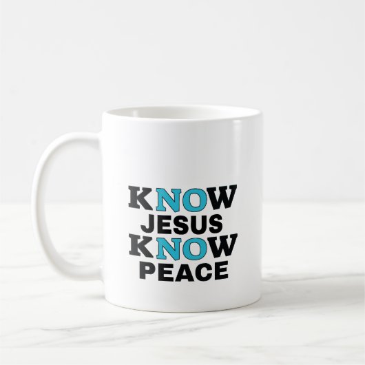 Café Mug : Connais Jésus la paix (Gauche)