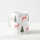 Café Mug de Noël de rennes roses (Devant gauche)
