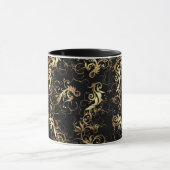 CAFÉ MUG GOLDEN FEAF BAROQUE DESIGN (Centre)