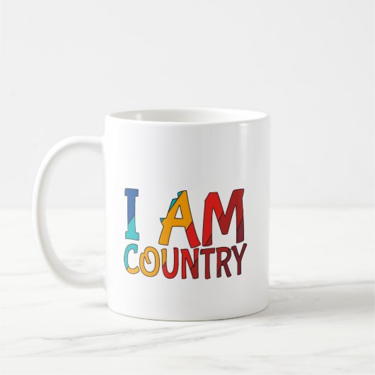 Café Mug I am Country Design (Gauche)