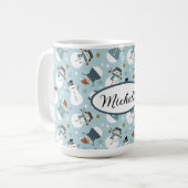 Café Mug personnalisé Snowmen de Noël (Devant gauche)