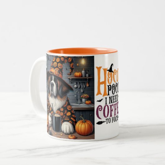 Café Mug Saint Bernard Art d'Halloween (Devant gauche)