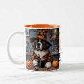 Café Mug Saint Bernard Art d'Halloween (Gauche)