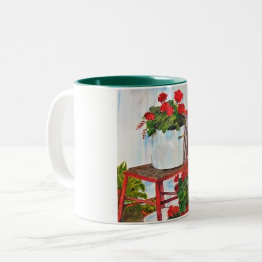 Café Mug Thé Mug Geraniums d'été (Devant gauche)