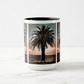 Café Mug Vivre ma meilleure vie palmier & coucher  (Centre)