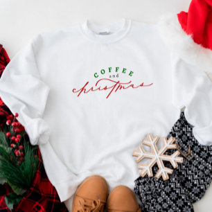 Café & Noël joli Script Sweatshirt de vacances