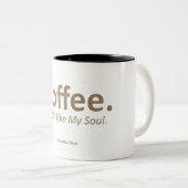 Café, Noir 11 oz Deux Tons Mug Drôle (Devant droit)