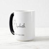 Café Noir Et Blanc Tasse Votre Typographie Nom (Devant gauche)