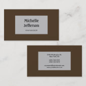 Cafe Noir Silver Gris Couleurs Carte de visite ten (Devant / Derrière)