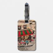 "Cafe on Rue Norvins, Montmartre" Parijs Bagagelabel (Achterkant verticaal)