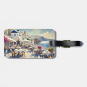 Café op Santorini Bagagelabel (Achterkant horizontaal)