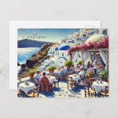 Café op Santorini Briefkaart (Voorkant / Achterkant)