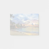 Cafe over tropisch strand op zonsondergang post-it® notes (Voorkant)
