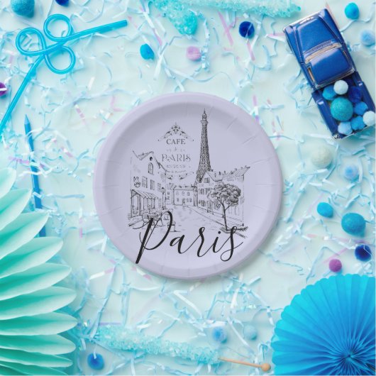 Cafe Paris Assiettes en papier (Fête)