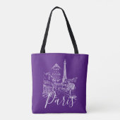 Cafe Paris Canvas tas (Achterkant)