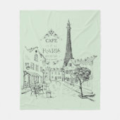 Cafe Paris Fleece Blanket (Voorkant)