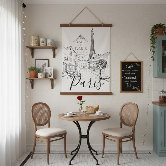 Cafe Paris Hangend Wandkleed