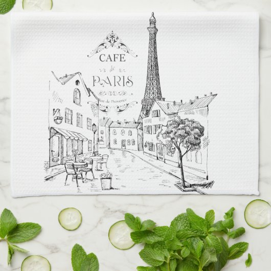 Café Paris Serviette de cuisine (Plié)