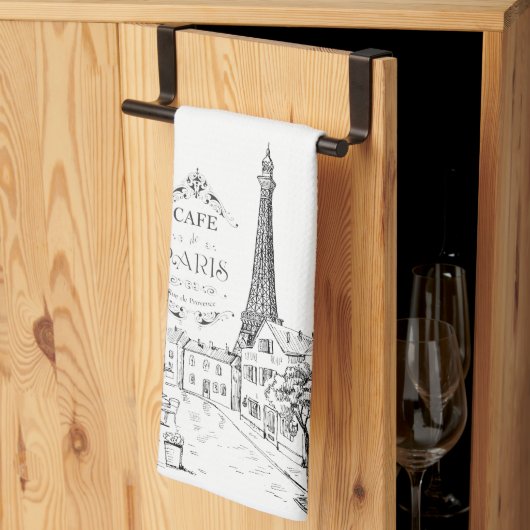 Café Paris Serviette de cuisine (Pliage en tiers)