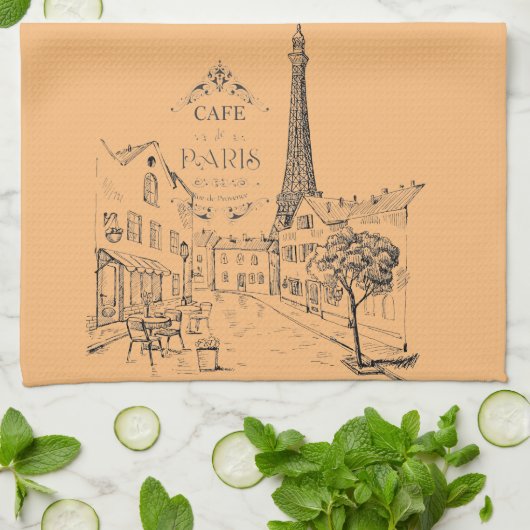 Café Paris Serviette de cuisine (Plié)