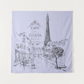 Cafe Paris Tapijt Wandkleed (Voorkant)