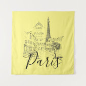 Cafe Paris Tapijt Wandkleed (Voorkant)