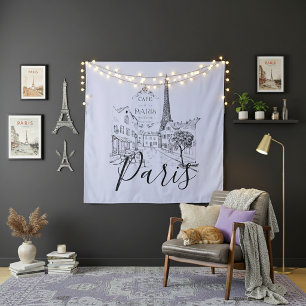 Cafe Paris Tapijt Wandkleed