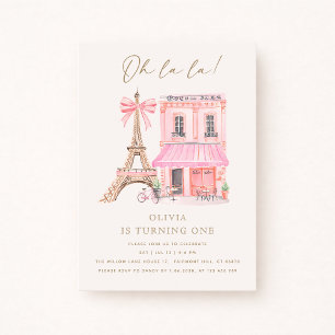Café parisien premier anniversaire Invitation