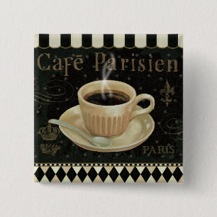 Cafe Parisien Vierkante Button 5,1 Cm