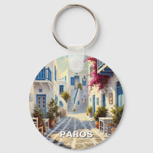Cafe Paros Griekse Eilanden Reis Sleutelhanger