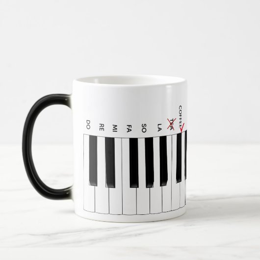 Café pas Thé Piano Clavier Do Re Mi Mug (Gauche)