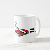 Café plus la tasse heureuse d'homme d'égaux de (Devant droit)