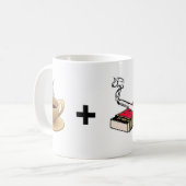 Café plus la tasse heureuse d'homme d'égaux de (Devant gauche)