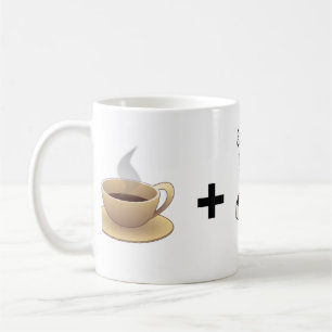 Café plus la tasse heureuse d'homme d'égaux de