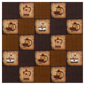 Café Pot & Tasses Tissu rustique (Fermer)