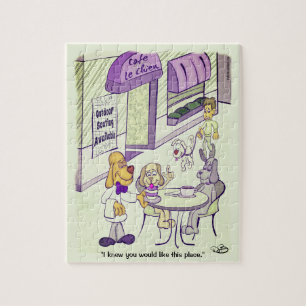 Café pour chiens drôle 8 x 10 puzzle
