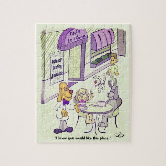 Café pour chiens drôle 8 x 10 puzzle (Vertical)