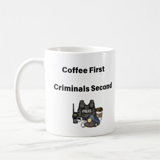 Café Premiers criminels Deuxième police Café Mug (Gauche)