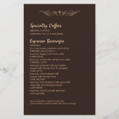 café prospectus avec menu (Dos)
