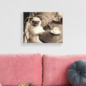 Cafe Pug Canvas Afdruk (Insitu (Woonkamer))