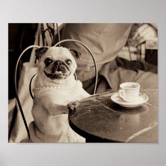 Cafe Pug Poster (Voorkant)