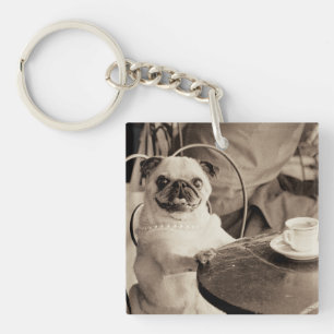 Cafe Pug Sleutelhanger