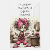 Café Quirky Lady Full Pot Serviettes de cuisine (Vertical)