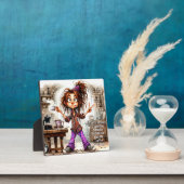 Café Quirky Lady Good Luck Plaque avec Easel (Insitu)